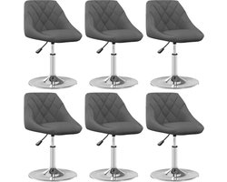 vidaXL - Eetkamerstoelen - draaibaar - 6 - st - fluweel - donkergrijs