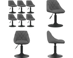 vidaXL - Eetkamerstoelen - draaibaar - 6 - st - fluweel - donkergrijs