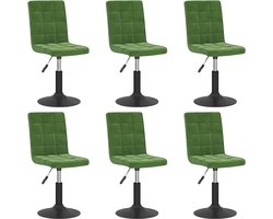 vidaXL - Eetkamerstoelen - draaibaar - 6 - st - fluweel - donkergroen