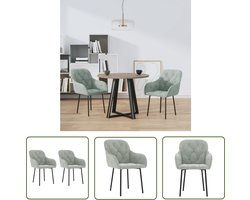 vidaXL Eetkamerstoelen - Eettafel Stoelen - Eetkamerstoelen 2 st fluweel lichtgrijs - Fluweel Stoelen - Grijze Stoelen - Moderne Stoelen