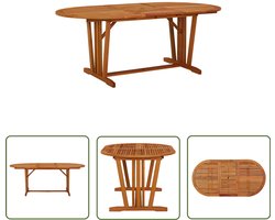 vidaXL Eetkamertafel Buiten - Tuin Tafel - Tuintafel 200x100x75 cm massief eucalyptushout - Houten Tafel - Eucalyptus Hout - Buitentafel