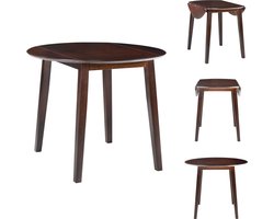 vidaXL Eetkamertafel - Eetkamertafels - Eetkamer Tafel - Eetkamer Tafels - Eettafel inklapbaar rond MDF bruin