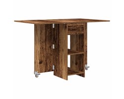 vidaXL - Eettafel - 115 - x - 70 - x - 75 - cm - Bewerkt - hout - Oud - hout - Rechthoekig