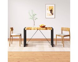vidaXL - Eettafel - 120 - cm - massief - ruw - mangohout