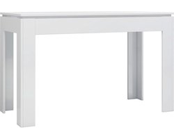 vidaXL - Eettafel - 120x60x76 - cm - bewerkt - hout - hoogglans - wit