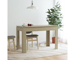 vidaXL - Eettafel - 120x60x76 - cm - bewerkt - hout - sonoma - eikenkleurig