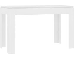 vidaXL - Eettafel - 120x60x76 - cm - bewerkt - hout - wit
