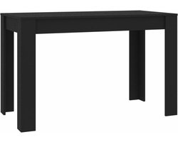 vidaXL - Eettafel - 120x60x76 - cm - bewerkt - hout - zwart