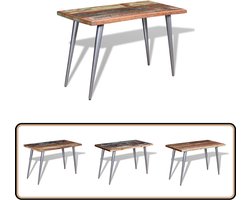 vidaXL - Eettafel - 120x60x76 - cm - massief - gerecycled - hout