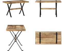 vidaXL - Eettafel - 120x60x76 - cm - ruw - mangohout