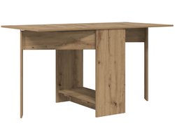 vidaXL - Eettafel - 138 - x - 70 - x - 73,5 - cm - Bewerkt - hout - Artisanaal - eiken