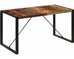 vidaXL - Eettafel - 140x70x75 - cm - massief - gerecycled - hout