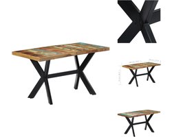 vidaXL - Eettafel - 140x70x75 - cm - massief - gerecycled - hout
