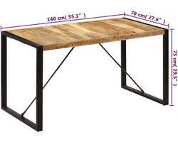 vidaXL - Eettafel - 140x70x75 - cm - massief - mangohout