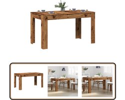 vidaXL - Eettafel - 140x74,5x76 - cm - bewerkt - hout - oud - houtkleurig