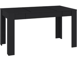 vidaXL - Eettafel - 140x74,5x76 - cm - spaanplaat - zwart