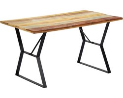 vidaXL - Eettafel - 140x80x76 - cm - massief - gerecycled - hout