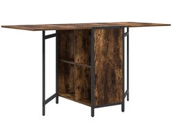 vidaXL - Eettafel - 144 - x - 60 - x - 75 - cm - Bewerkt - hout - Gerookt - eiken