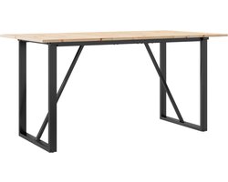 vidaXL Eettafel 160x80 cm Grenenhout & Gietijzer Eetkamertafel - Houten Tafel - Grenenhouten Tafel - Ronde Tafel - Diningtable