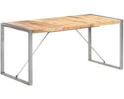 vidaXL - Eettafel - 160x80x75 - cm - massief - ruw - mangohout