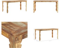 vidaXL - Eettafel - 160x80x76 - cm - massief - gerecycled - hout