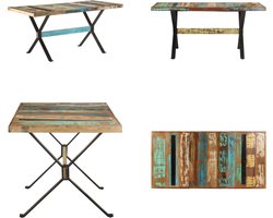 vidaXL - Eettafel - 160x80x76 - cm - massief - gerecycled - hout