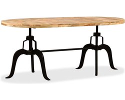 vidaXL - Eettafel - 180 - cm - massief - mangohout - en - staal