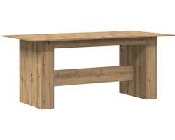 vidaXL - Eettafel - 180x90x76 - cm - bewerkt - hout - artisanaal - eikenkleur