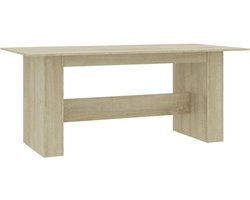vidaXL - Eettafel - 180x90x76 - cm - bewerkt - hout - sonoma - eikenkleurig