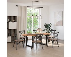 vidaXL Eettafel 200x100x74 cm ovaal massief eikenhout lichtbruin - Eettafel - Eettafels - Eetkamertafel - Keukentafel