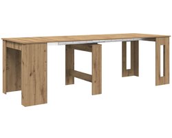 vidaXL - Eettafel - 240 - x - 85 - x - 75 - cm - Bewerkt - hout - Artisanaal - eiken