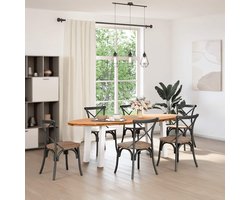 vidaXL Eettafel - 240x100 cm - Massief Eikenhout - Ovaal Eetkamertafel - Eikenhouten Tafel - Grote Tafel - Ovale Tafel - Solide Tafel