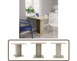vidaXL Eettafel 80x80x75 cm - Sonoma Eiken Eetkamertafel - Salontafel - Houten Tafel - Spaanplaat Tafel - Ronde Tafel