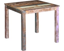 vidaXL - Eettafel - 80x82x76 - cm - massief - gerecycled - hout