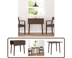vidaXL Eettafel - Bruin - Massief Rubberhout - 90x90cm Eetkamertafel - Houten Tafel - Salontafel - Multifunctionele Tafel - Rubberhouten Tafel