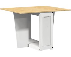 vidaXL - Eettafel - Corona - inklapbaar - massief - grenenhout - wit