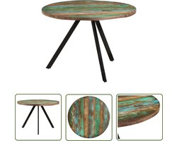 vidaXL Eettafel - Eetkamertafel - Eettafel 110x75 cm massief gerecycled hout - Vintage Tafel - Multifunctioneel Meubel - Hergebruikt Hout