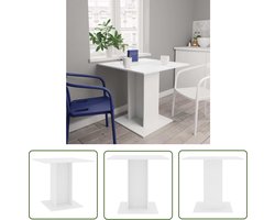 vidaXL Eettafel - Eetkamertafel - Eettafel 80x80x75 cm bewerkt hout wit - Houten Tafel - Witte Tafel - Kleine Eettafel