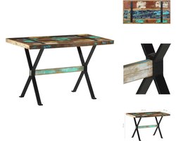 vidaXL Eettafel - Eettafels - Eetkamertafel - Eetkamertafels - Eettafel 120x60x76 cm massief gerecycled hout
