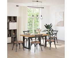 vidaXL Eettafel - Eettafels - Eetkamertafel - Keukentafel - Eettafel NOAIN U-vormige poten 160x90x75 cm massief hout