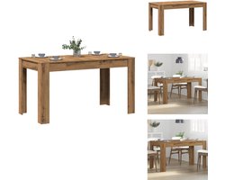 vidaXL Eettafel - Eettafels - Eetkamertafel - Tafel - Eettafel 140x74,5x76 cm bewerkt hout artisanaal eikenkleurig