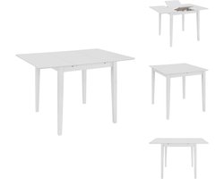 vidaXL Eettafel - Eettafels - Verlengbare Tafel - Verlengbare Tafels - Eettafel verlengbaar (80-120)x80x74 cm MDF wit