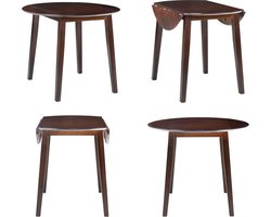 vidaXL Eettafel inklapbaar rond MDF bruin - Eetkamertafel - Eetkamertafels - Eetkamer Tafel - Eetkamer Tafels