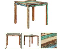 vidaXL Eettafel - Keukentafel - Eettafel 82x80x76 cm massief gerecycled hout - Vintage Tafel - Industriële Tafel - Houten Tafel