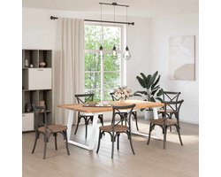vidaXL Eettafel - Massief Eikenhout - 200x120x74cm Eetkamertafel - Houten Tafel - Eikenhouten Tafel - Grote Tafel - Salontafel