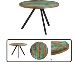 vidaXL Eettafel - Massief Gerecycled Hout - 110x75cm Eetkamertafel - Eettafel - Vintage Eettafel - Multikleurige Eettafel - Houten Eettafel