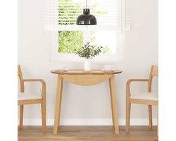 vidaXL - Eettafel - massief - hout - naturel - rubber