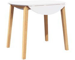 vidaXL - Eettafel - massief - hout - naturel - rubber