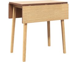 vidaXL - Eettafel - massief - hout - naturel - rubber