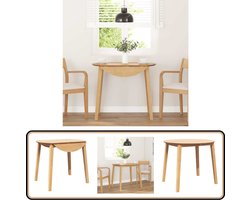 vidaXL Eettafel - Massief Rubberhout - 90x90/55 cm Eetkamertafel - Houten Tafel - Klaptafel - Multifunctionele Tafel - Salontafel